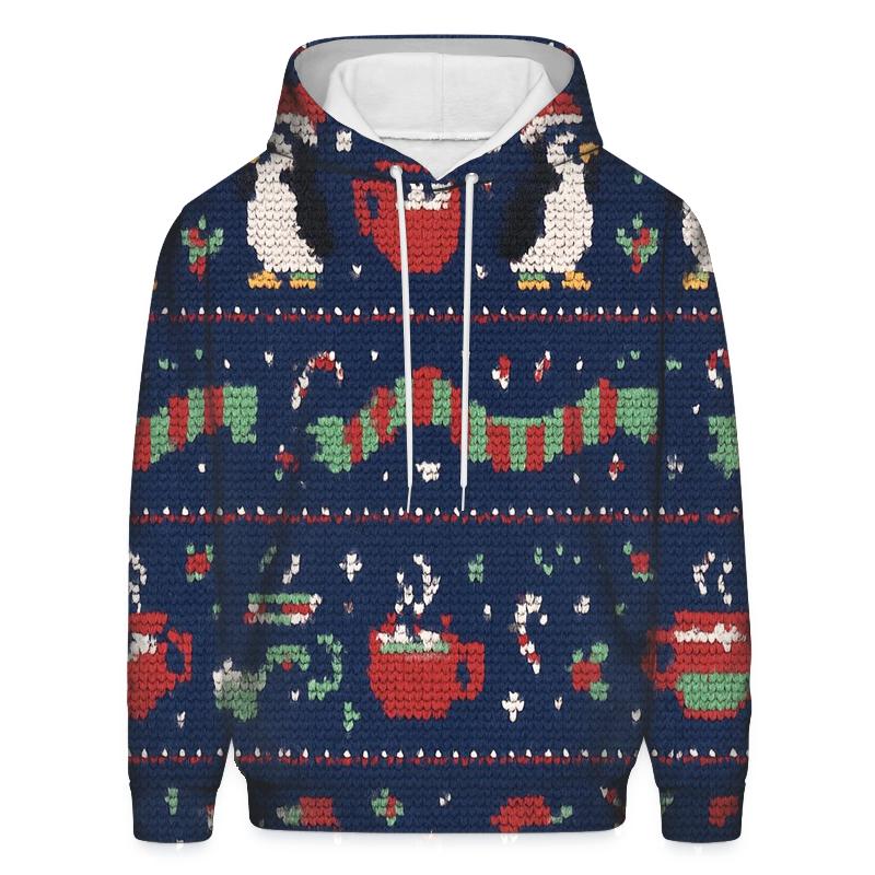 Penguin Parade Cocoa Cup Band Design pullover hoodies