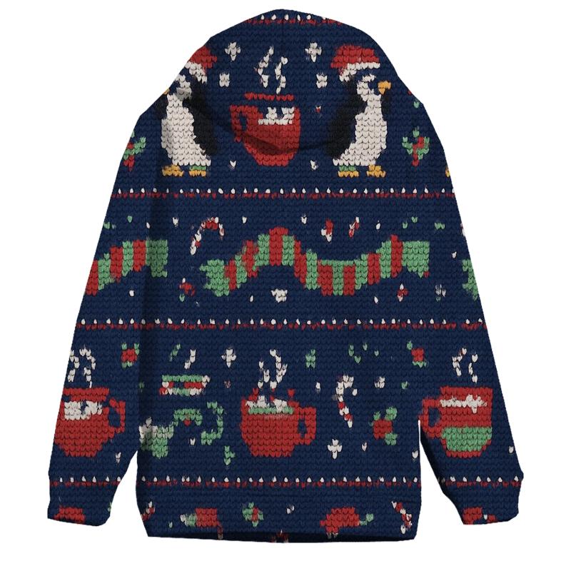 Penguin Parade Cocoa Cup Band Design pullover hoodies