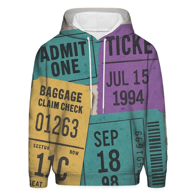 Distressed 90s Space Camp Admission Ticket Collage pullover hoodies