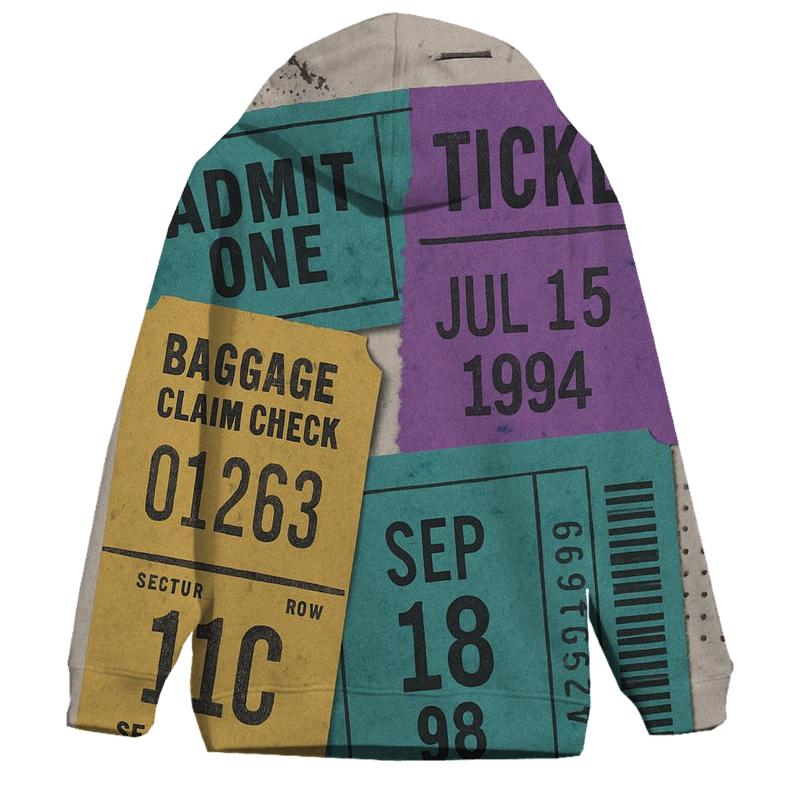 Distressed 90s Space Camp Admission Ticket Collage pullover hoodies