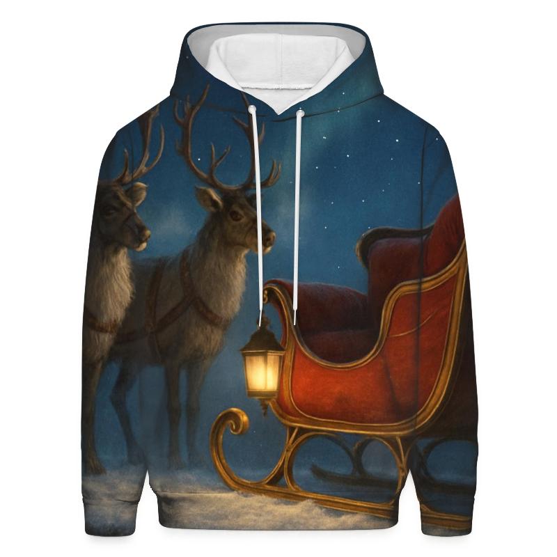 Midnight Sleigh On The Snowy Rooftops custom hoodies