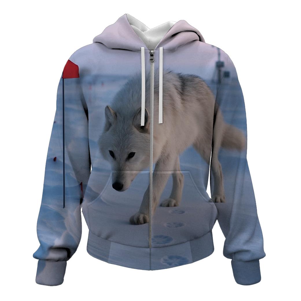 Ellesmere Ridge Arctic Wolf Survey Line custom hoodies