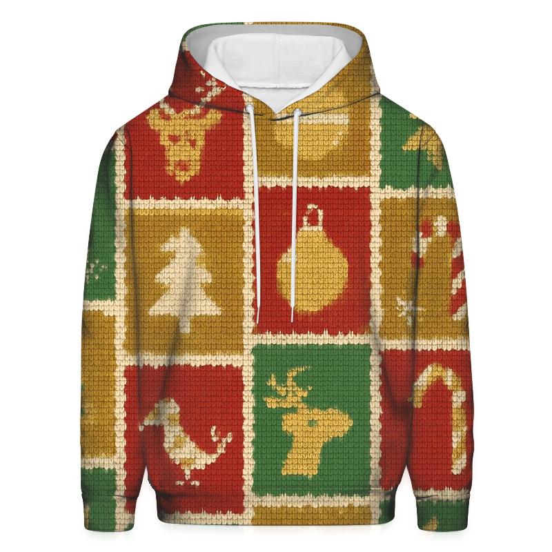 North Pole Postage Stamp Patchwork Design hoodie designs