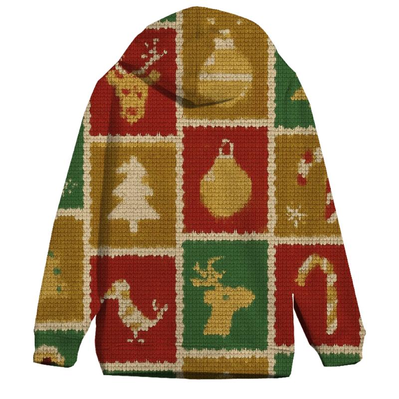 North Pole Postage Stamp Patchwork Design hoodie designs