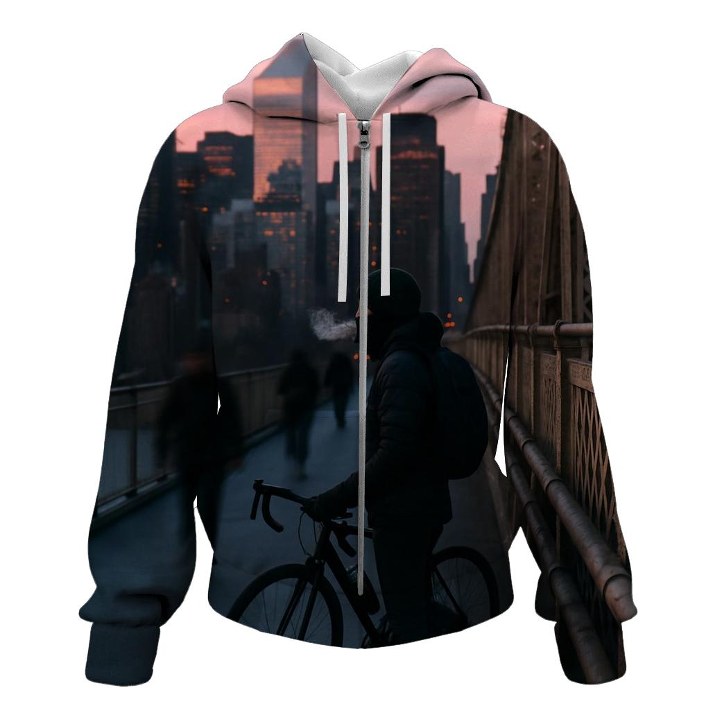 Queensboro Bridge Commuter Dawn Over Midtown hoodies fashion