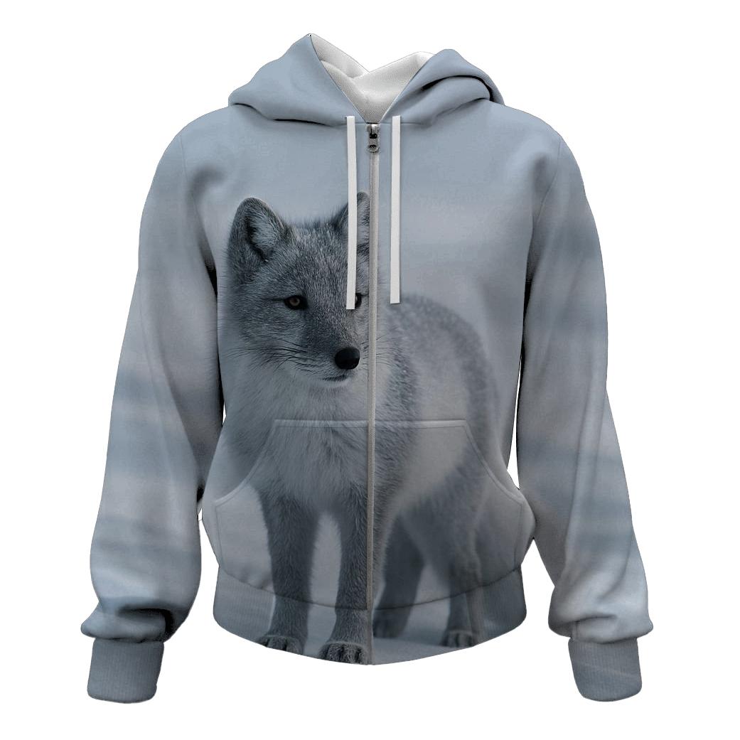 Frostline Sentinel Arctic Fox pullover hoodies