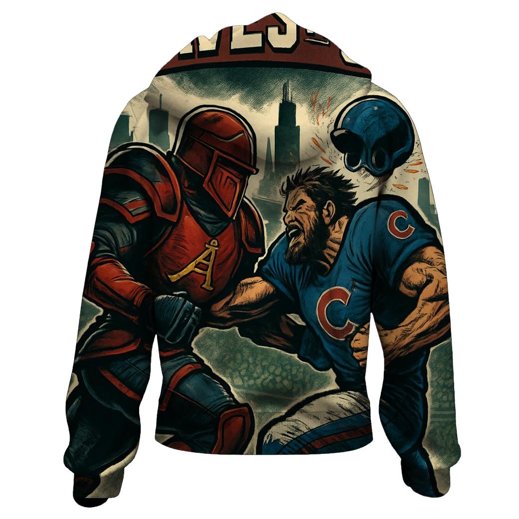 Skyline Clash At Gridiron Wrigley pullover hoodies