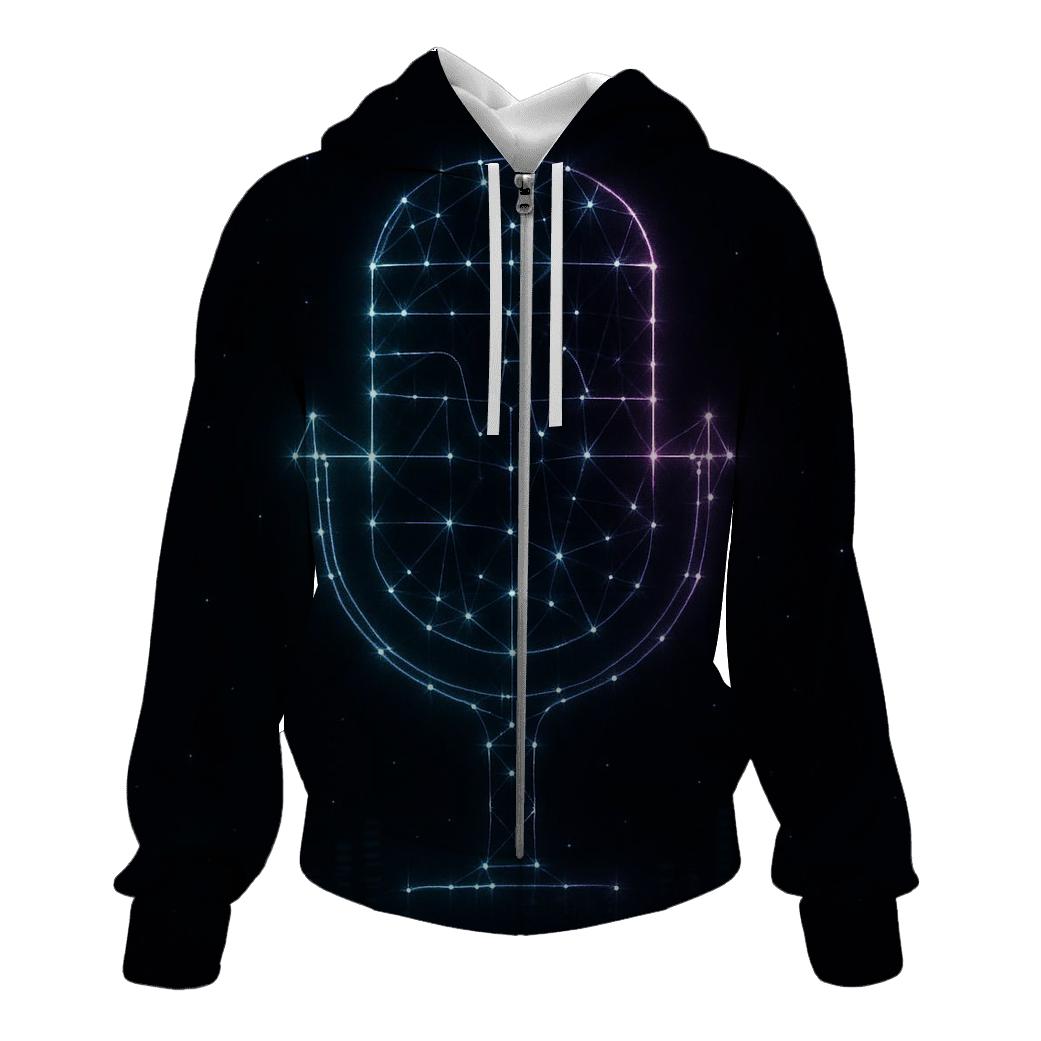Neon Mic Constellation custom hoodies