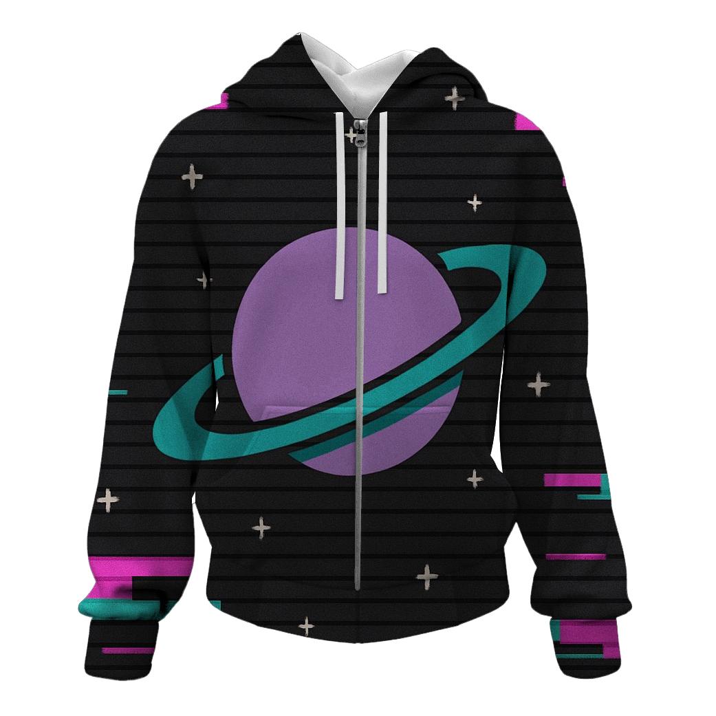 VHS Planetary Scanlines heavyweight hoodies