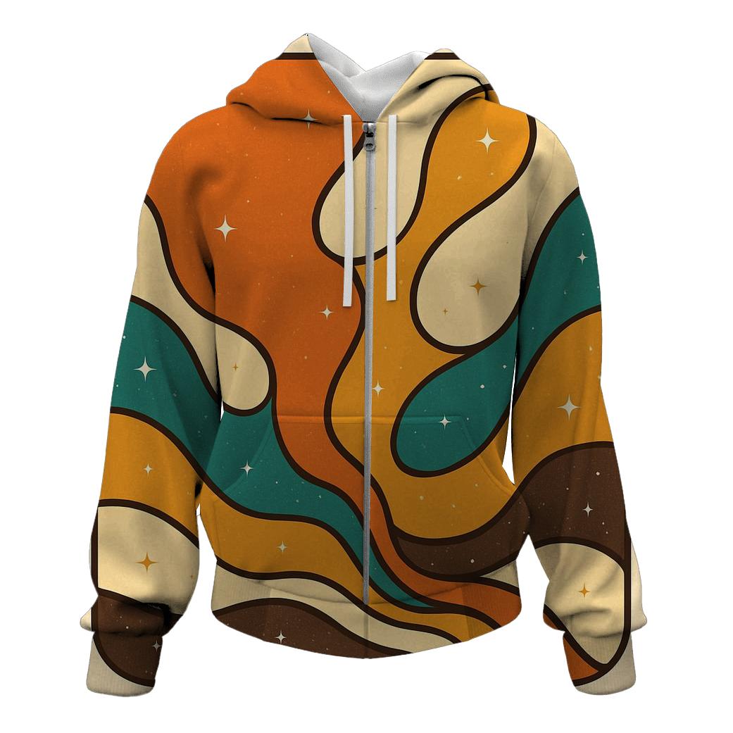 Groovy Lava Lamp Galaxy Waves embroidered hoodies