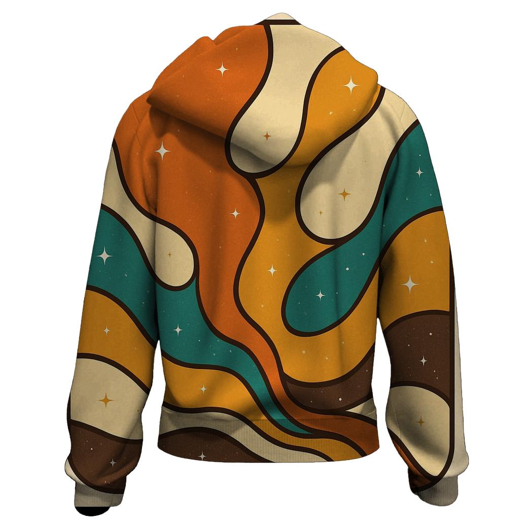 Groovy Lava Lamp Galaxy Waves embroidered hoodies