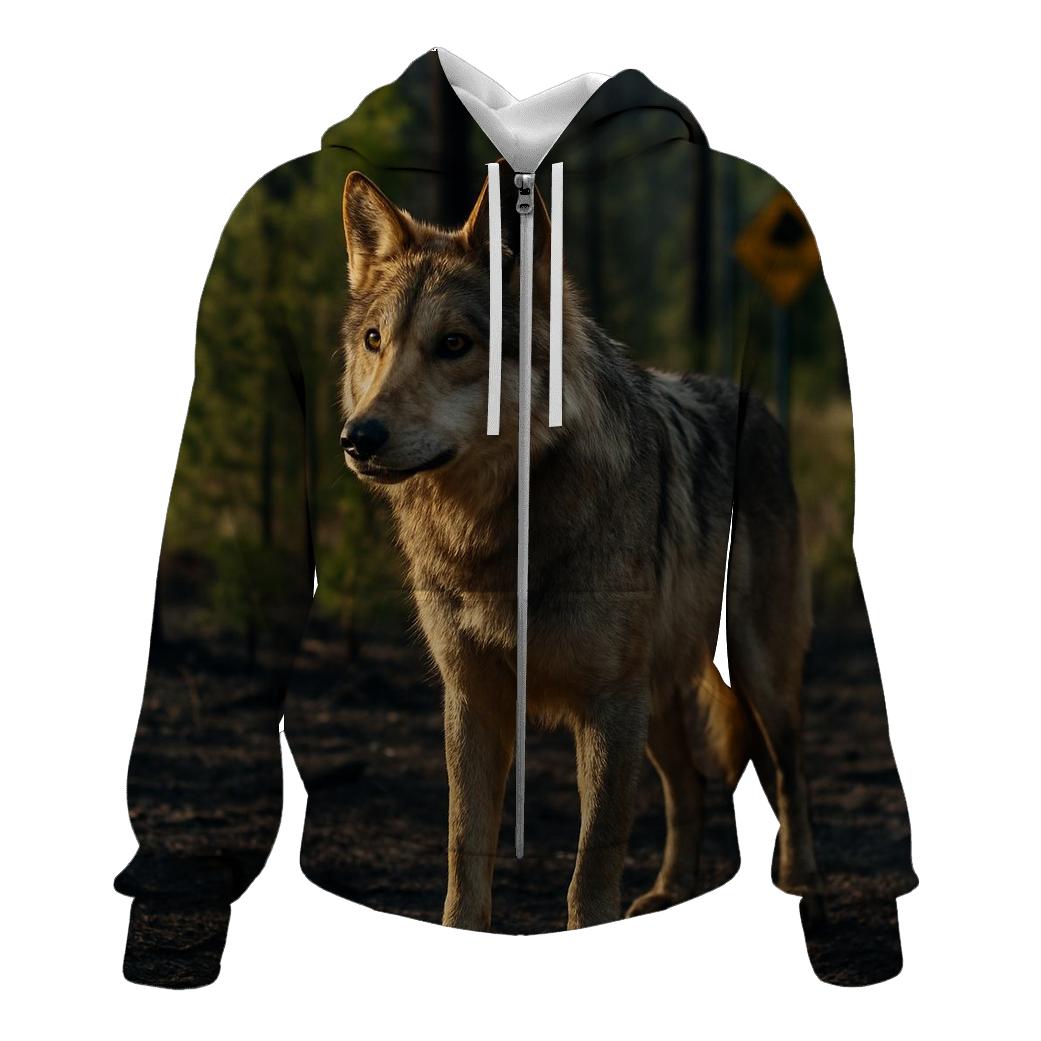 Mexican Gray Wolf In A Post Fire Ponderosa Edge custom hoodies