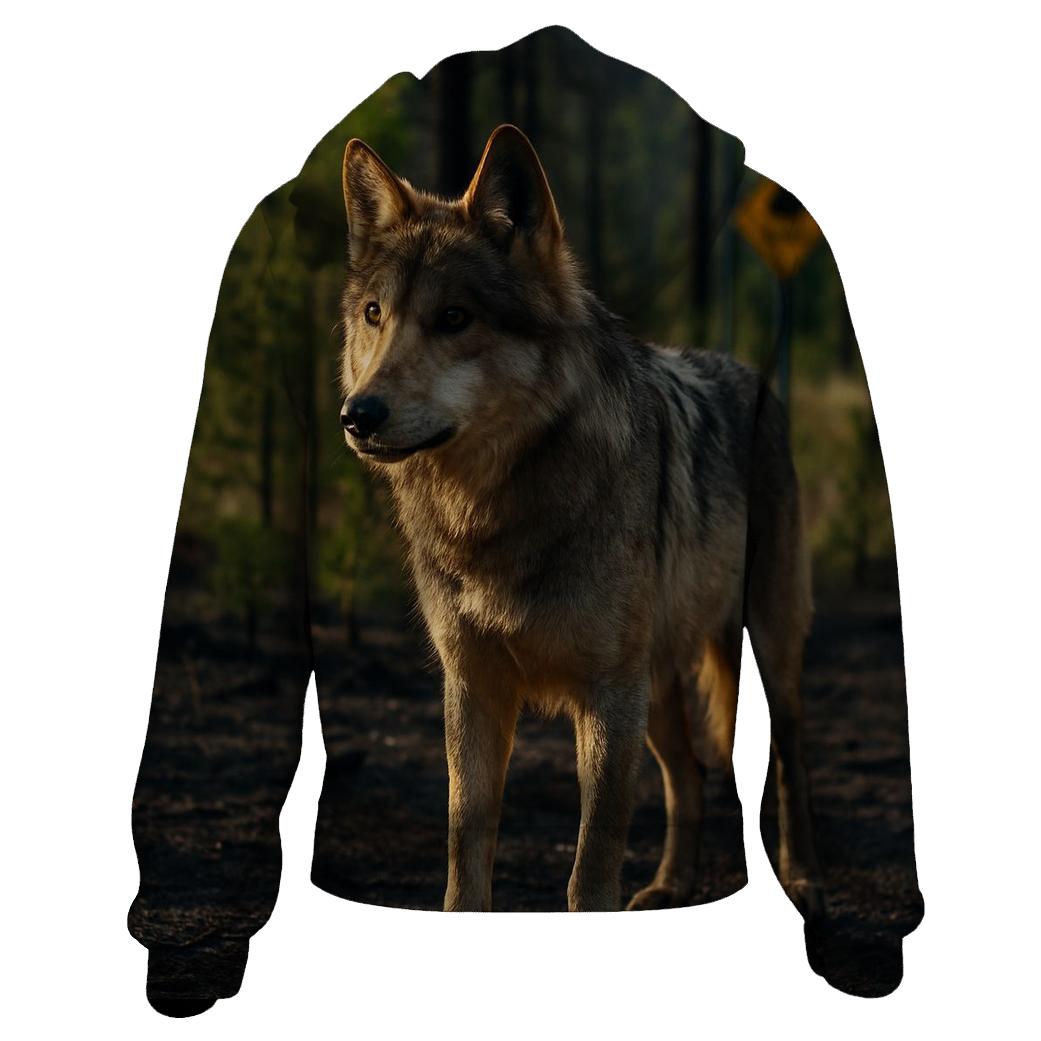 Mexican Gray Wolf In A Post Fire Ponderosa Edge custom hoodies