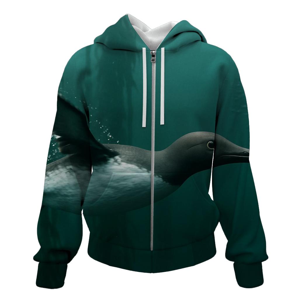 Kelp Forest Pursuit Common Murre zip-up hoodies