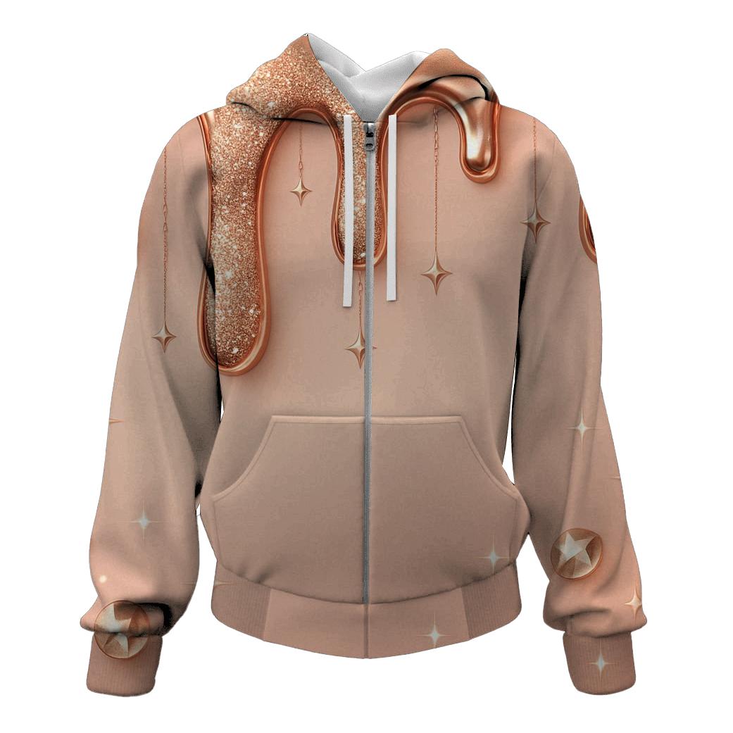 Rose Gold Liquid Luxe embroidered hoodies