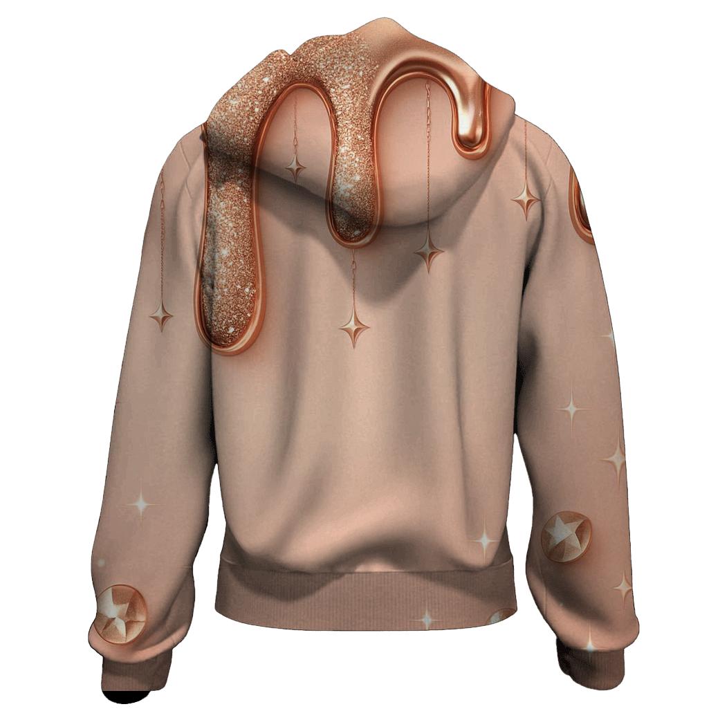 Rose Gold Liquid Luxe embroidered hoodies