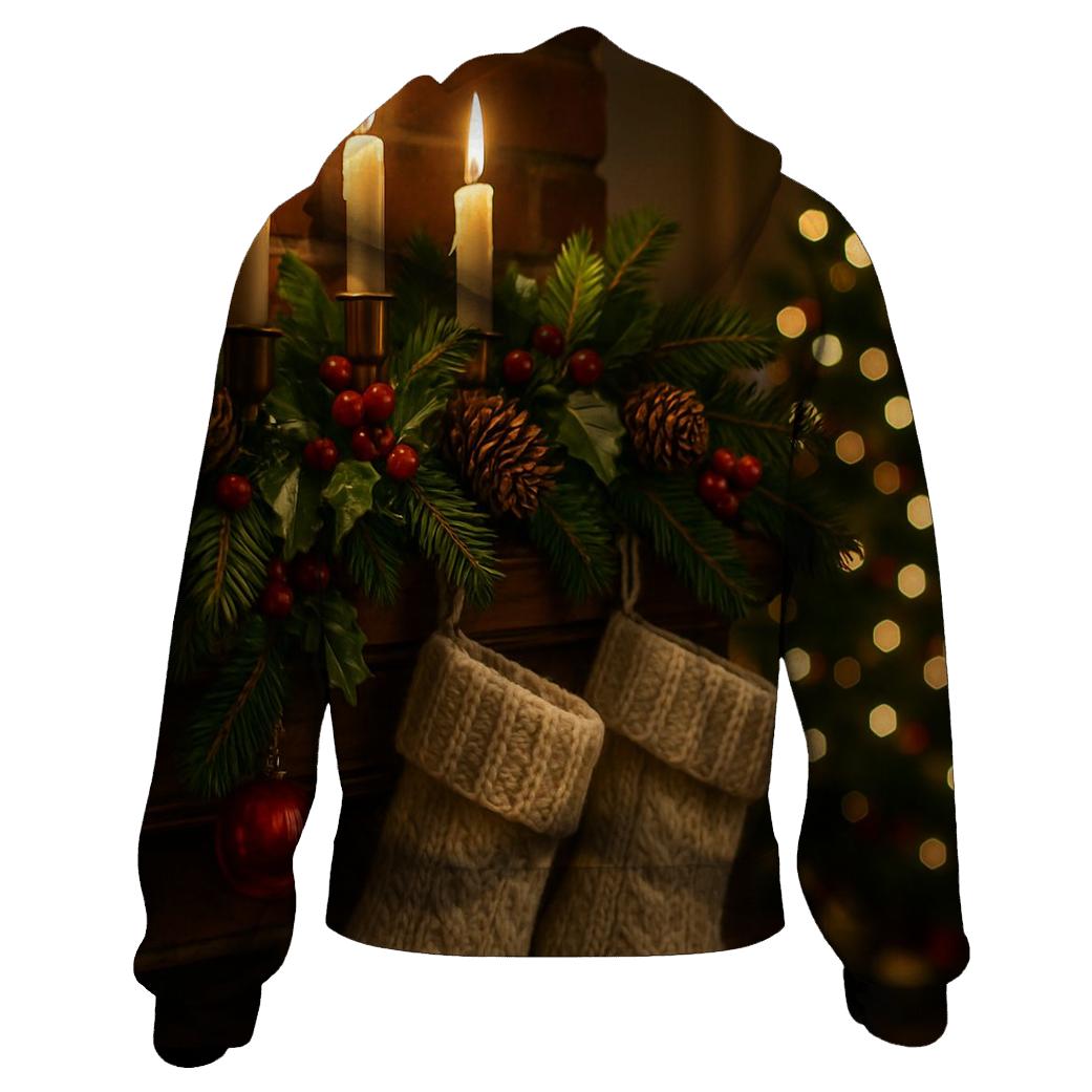 Candlelit Mantel Of Evergreen Dreams embroidered hoodies