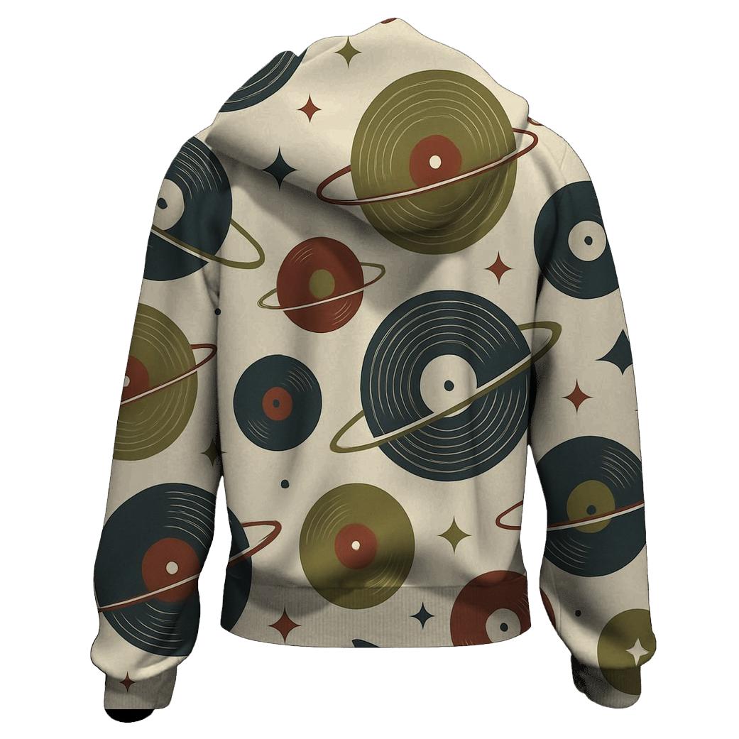 Vinyl Record Orbit Pattern lightweight hoodies