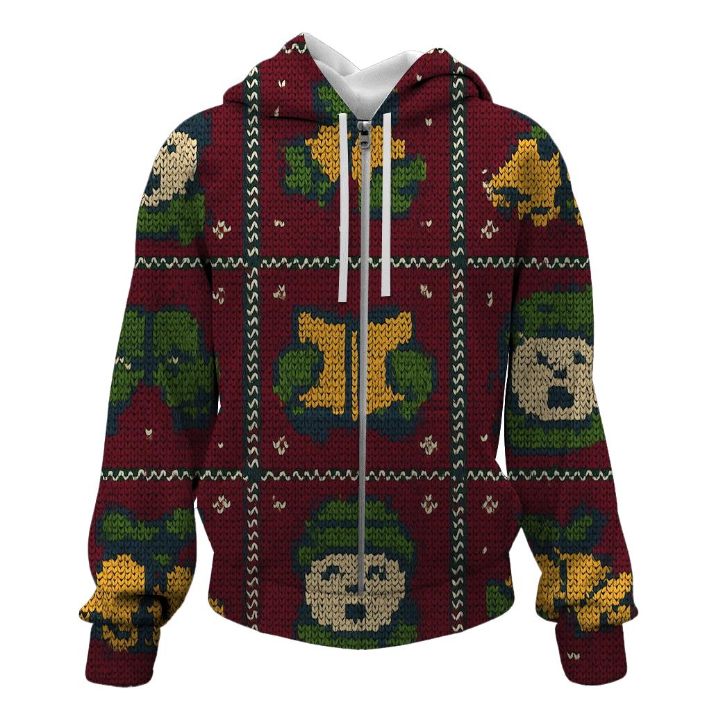 Carolers Mitten Harmony Panel Design heavyweight hoodies