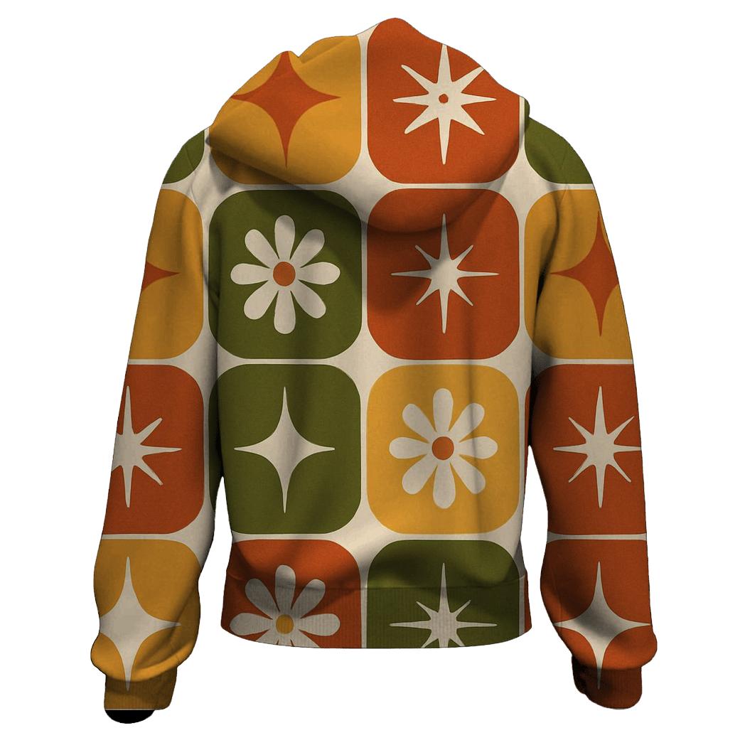 Seventies Kitchen Tile Starburst Grid custom hoodies