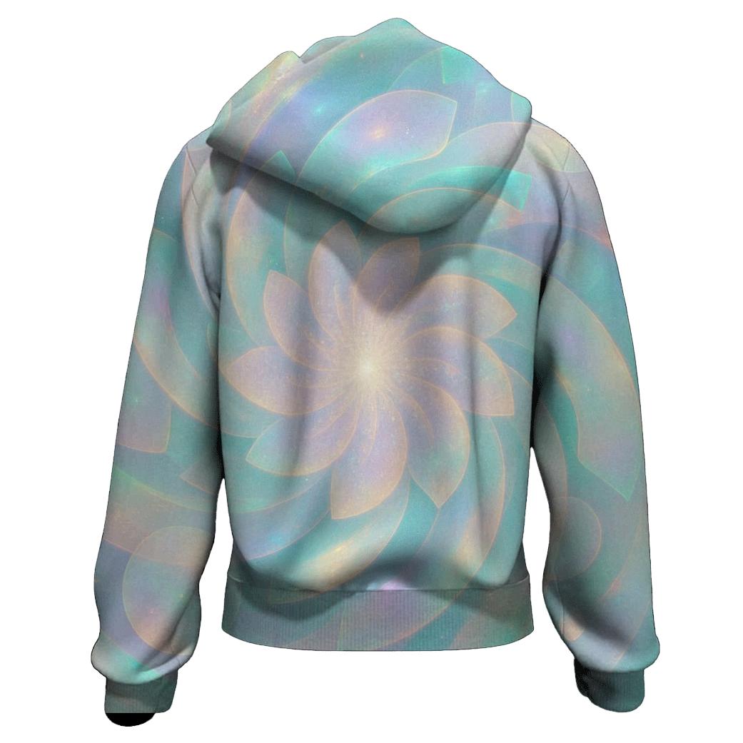 Pastel Opal Bloom Vortex designer hoodies