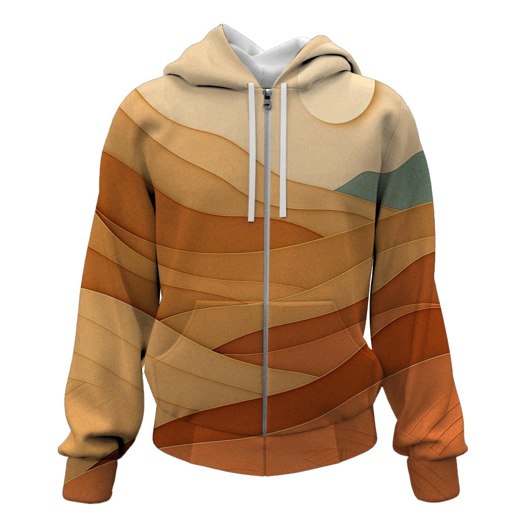 Desert Wind Paper Cut Layers lightweight hoodies