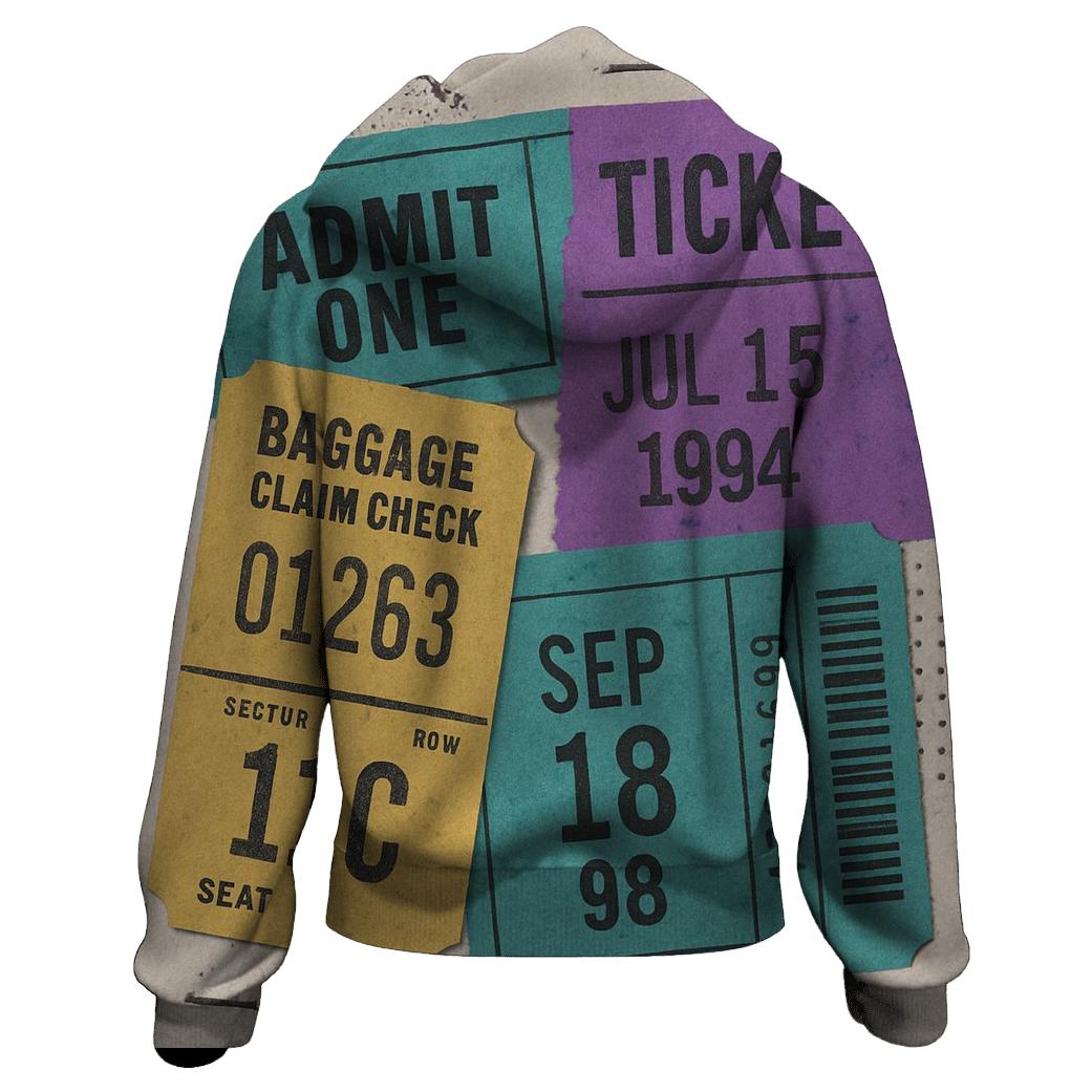 Distressed 90s Space Camp Admission Ticket Collage designer hoodies