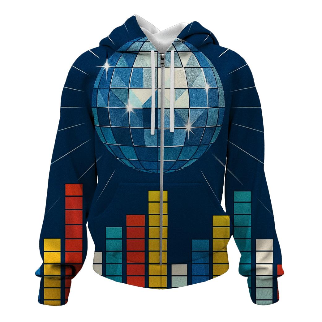 Disco Ball Signal City zip-up hoodies