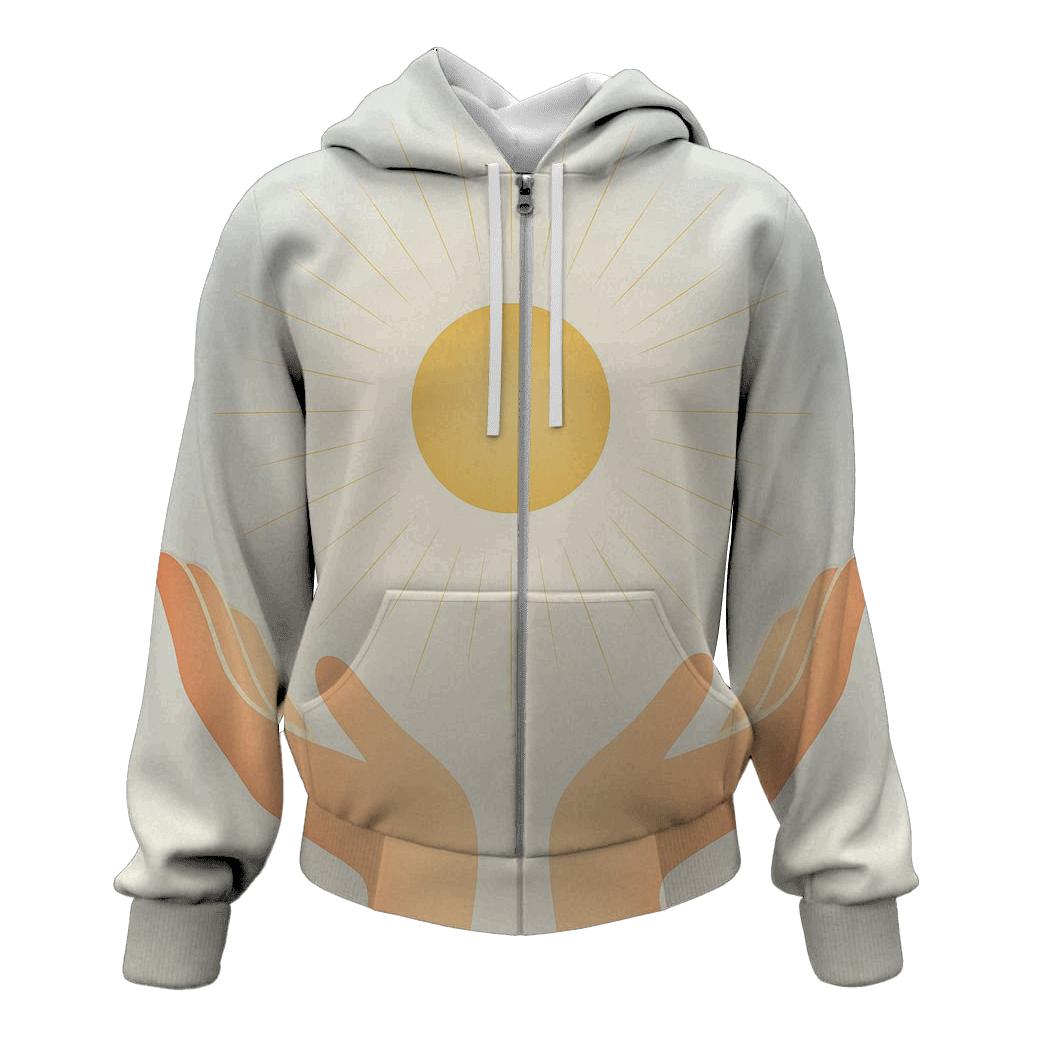 Open Hands Of Dawn Light heavyweight hoodies