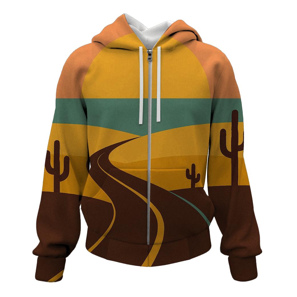 Desert Highway Sun And Horizon Bands hoodie designs