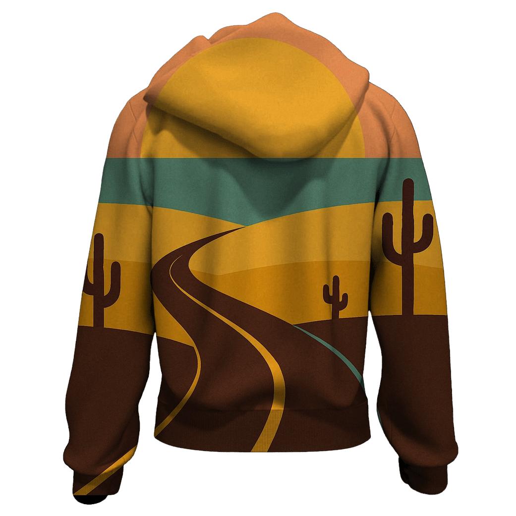 Desert Highway Sun And Horizon Bands hoodie designs