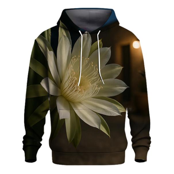 Midnight Bloom Of Queen Of The Night Cactus In A Desert Courtyard hoodie styles