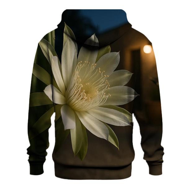 Midnight Bloom Of Queen Of The Night Cactus In A Desert Courtyard hoodie styles