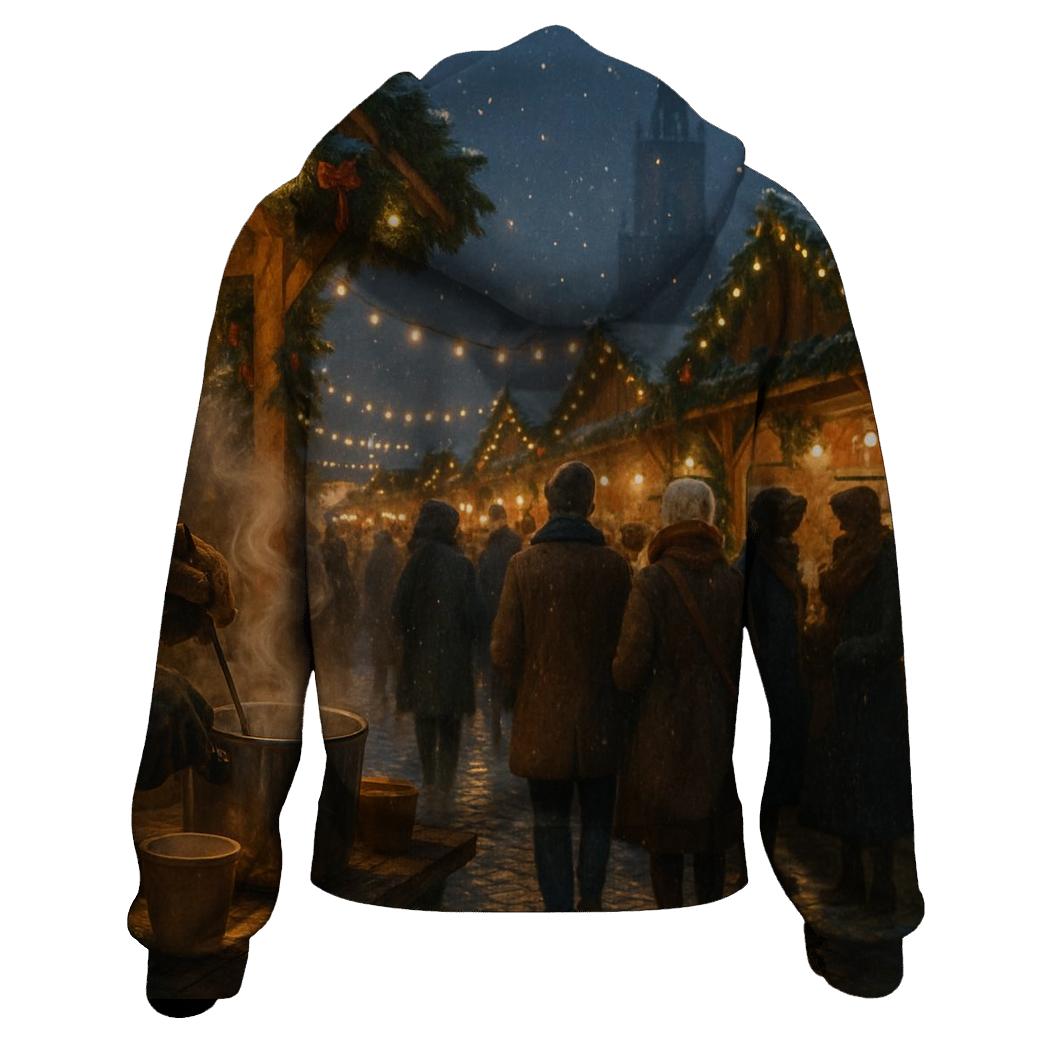Christmas Market Under Lantern Glow lightweight hoodies