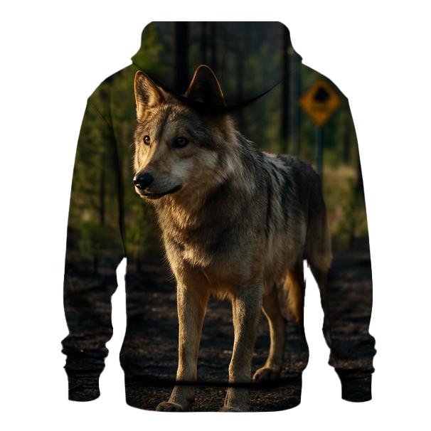 Mexican Gray Wolf In A Post Fire Ponderosa Edge custom hoodies