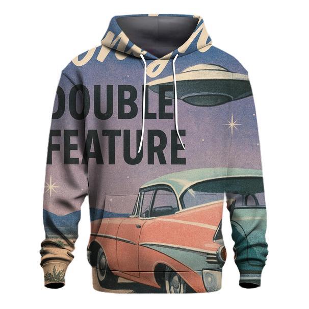 Faded Drive In Cinema Sci Fi Double Feature zip-up hoodies