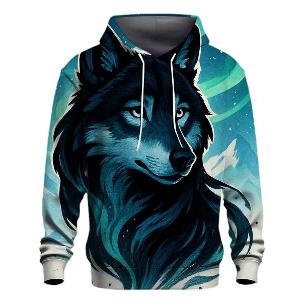 The Auroral Ink Wolf lightweight hoodies