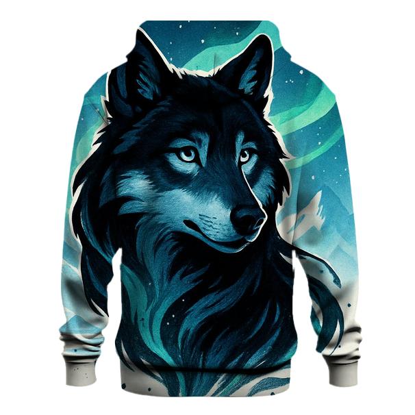 The Auroral Ink Wolf lightweight hoodies