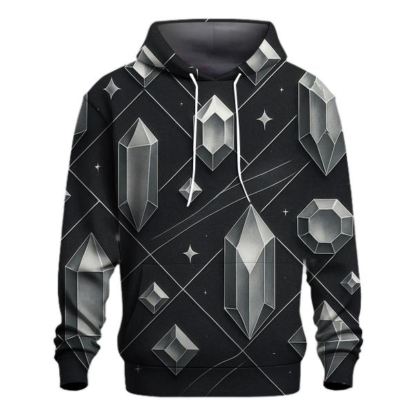 Charcoal Facet Constellation Grid embroidered hoodies