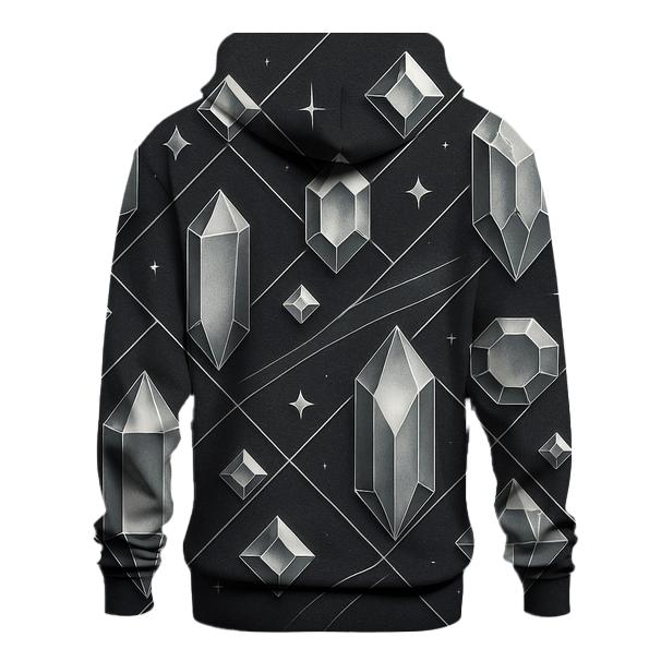 Charcoal Facet Constellation Grid embroidered hoodies