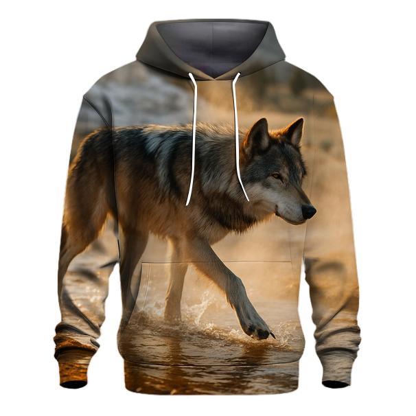 Yellowstone Wolf Crossing A Geothermal Runoff Channel hoodie styles