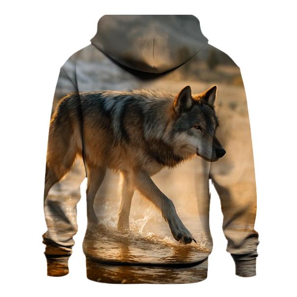 Yellowstone Wolf Crossing A Geothermal Runoff Channel hoodie styles