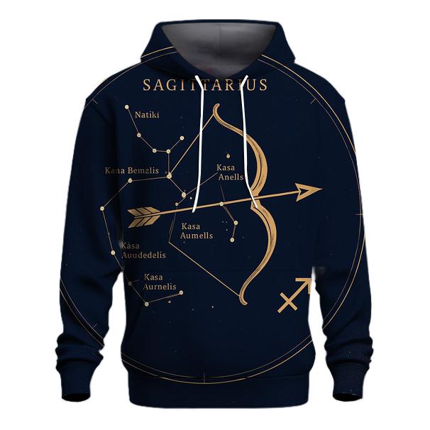 Sagittarius Archer Meridian Map premium hoodies
