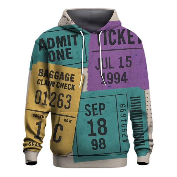 Distressed 90s Space Camp Admission Ticket Collage lightweight hoodies