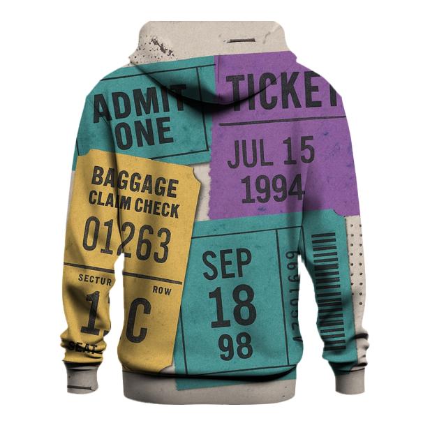 Distressed 90s Space Camp Admission Ticket Collage lightweight hoodies