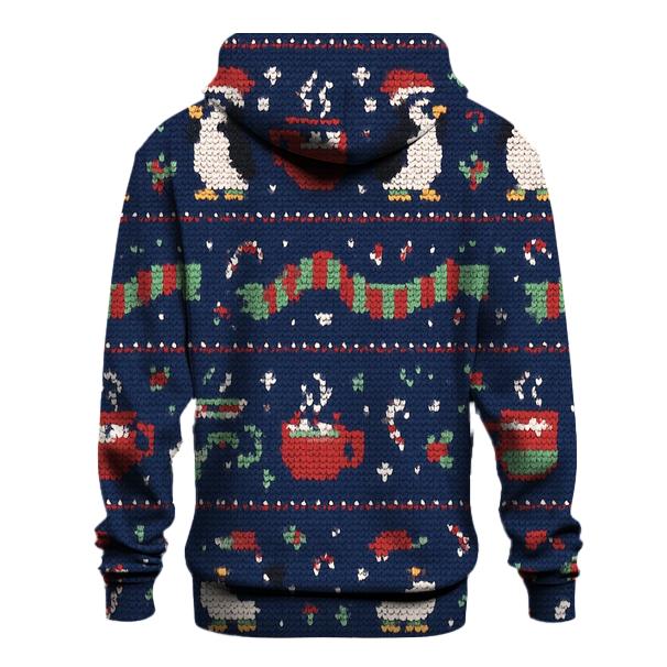 Penguin Parade Cocoa Cup Band Design printed hoodies