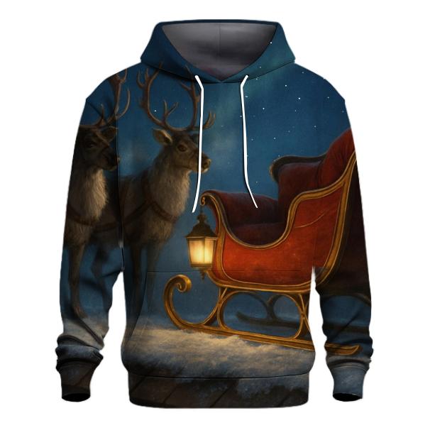 Midnight Sleigh On The Snowy Rooftops pullover hoodies