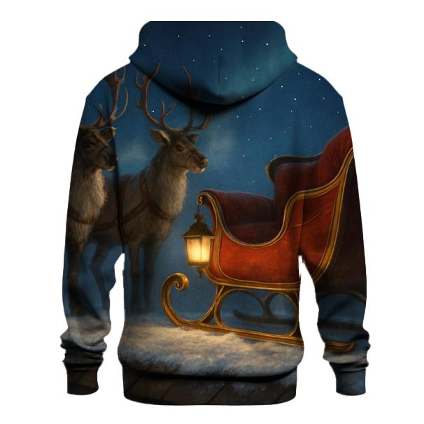 Midnight Sleigh On The Snowy Rooftops pullover hoodies