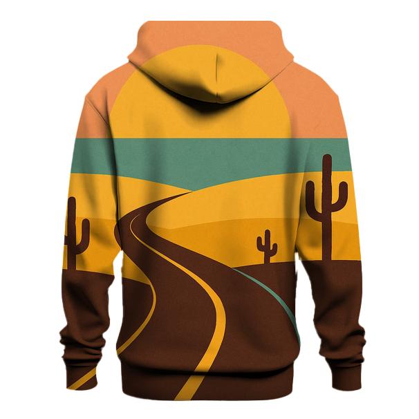 Desert Highway Sun And Horizon Bands pullover hoodies
