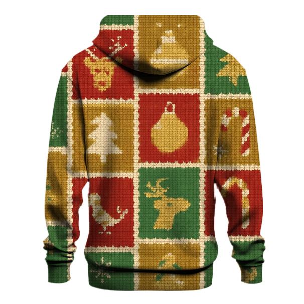 North Pole Postage Stamp Patchwork Design graphic hoodies